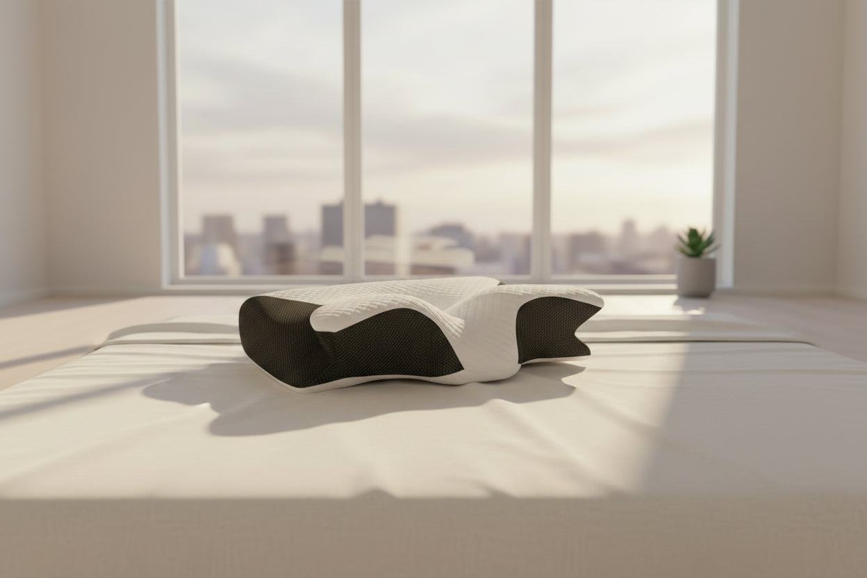 Contoured Butterfly Memory Foam Pillow - Black
