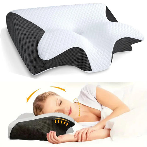 Contoured Butterfly Memory Foam Pillow - Black