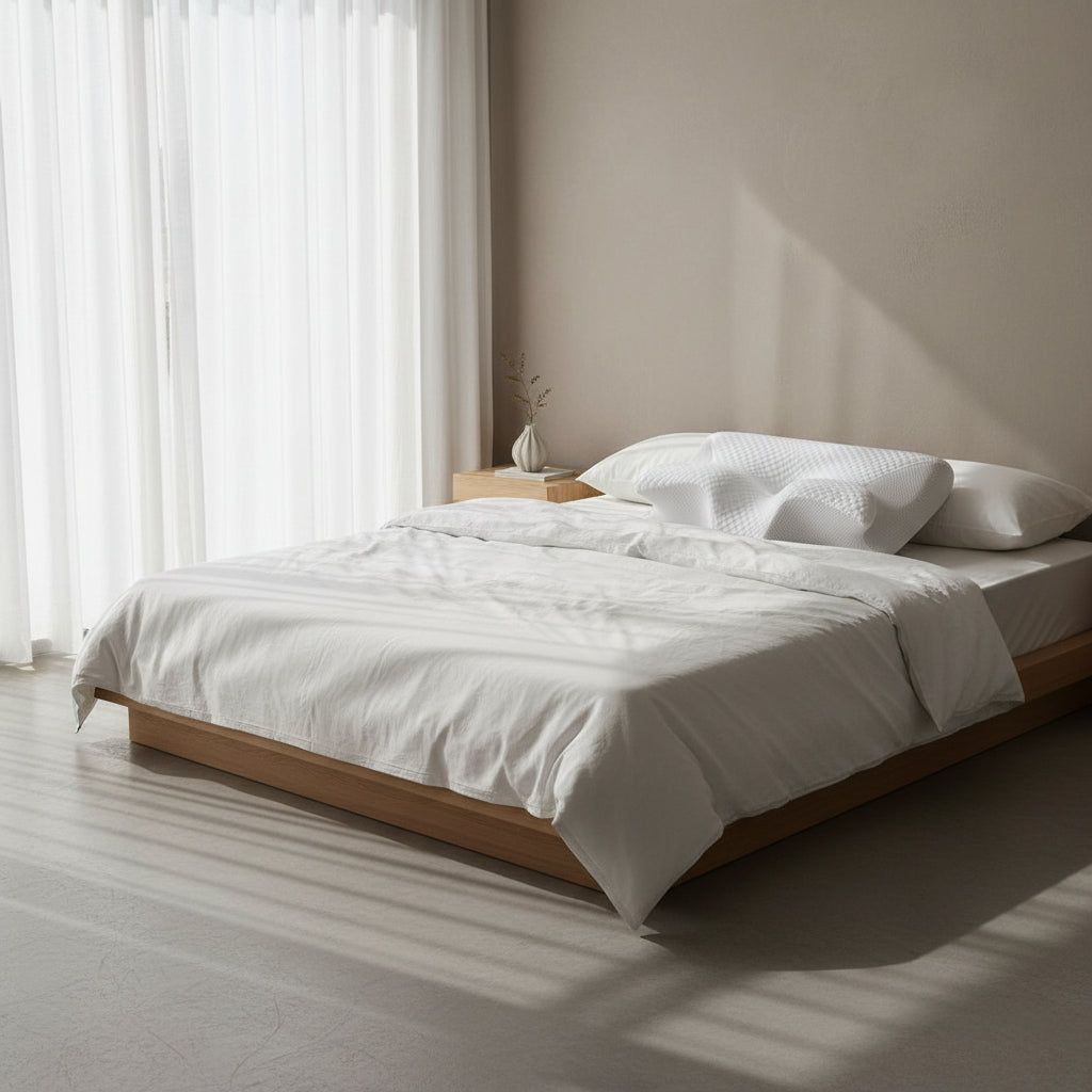 Contoured Butterfly Memory Foam Pillow – White